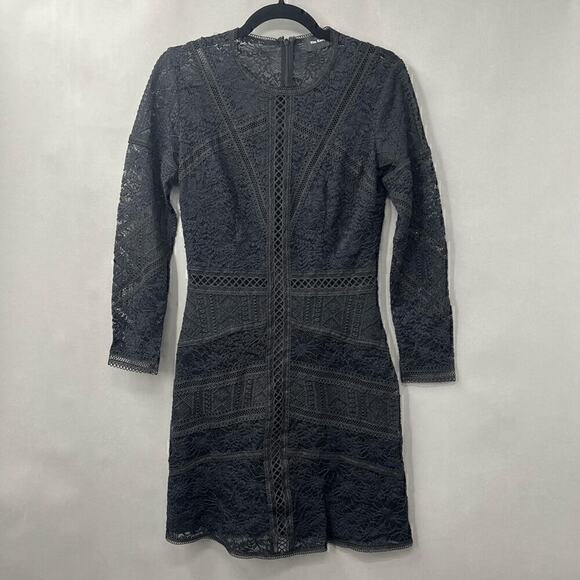 $450 The Kooples Mini Dress Womens Small Lace Modest Dark Academia Glam Swiftie - Picture 3 of 15
